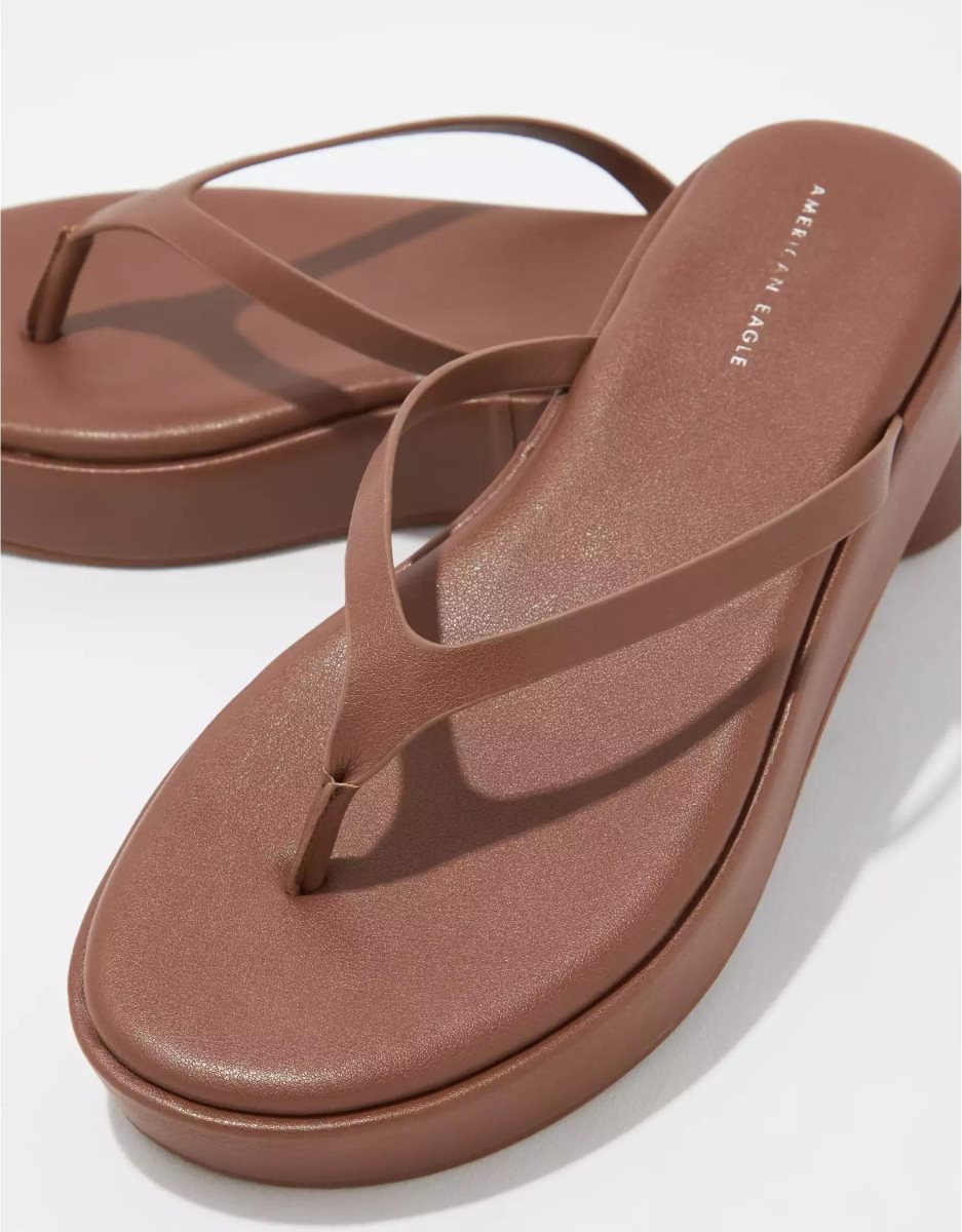 Sandales American Eagle AE Plateforme Lanières Chocolat Femme | JQB-83551329